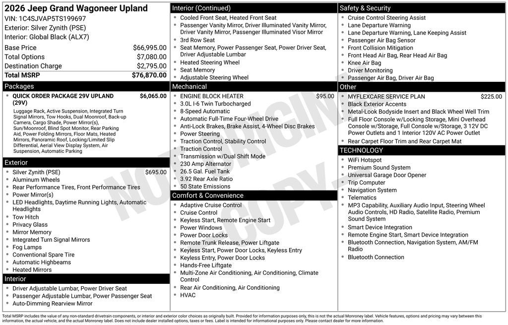 2026 Jeep Grand Wagoneer Upland 4x4