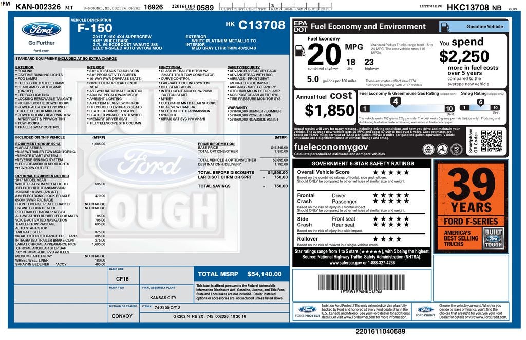 2017 Ford F-150 LARIAT
