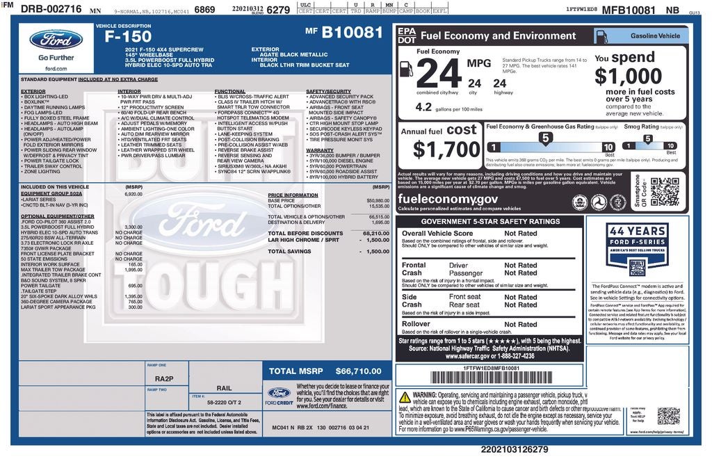 2021 Ford F-150 LARIAT