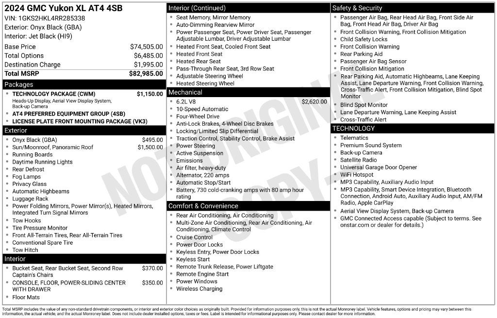 2024 GMC Yukon XL 4WD AT4