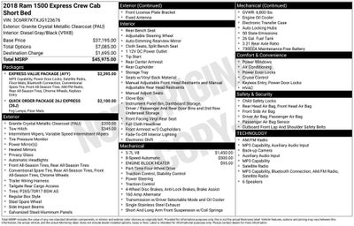 2018 RAM 1500 Express Crew Cab 4x4 5'7' Box