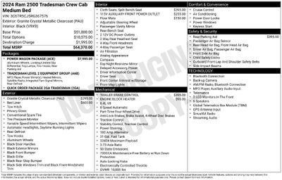 2024 RAM 2500 Tradesman Crew Cab 4x4 6'4' Box